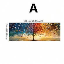 Frameless, 2D Flat Life Tree Canvas Art Print - Abstract Wall Decor Art - Vintage Style Art Decor - Geometric Landscape Theme Suitable For Kitchen, Bathroom, Living Room, Bedroom, Dining Room - Indoor Decorative Painting - Horizontal Frameless Art Piece - Multicolor - View 9