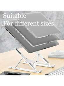 Adjustable Laptop Stand | Foldable, Portable, Sturdy ABS + Metal Support | 7-Level Height Adjustment | Excellent Heat Dissipation Design | Essential For Office, Home And Travel | Ergonomic Laptop Accessory | Fashionable And Practical Laptop Stand - View 5