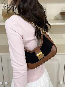 Niche Design Retro Dumpling Bag New Women's Bag Popular Explosion Model Crossbody Chain Crescent Bag - Black - View 10