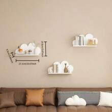 2 Styles Of Children's Wall-Mounted Storage Racks, With Or Without Cloud Shapes, Suitable For Kids' Room, Can Store Lots Of Children's Items, Easy To Install - Multicolor - View 14