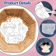 Water Soluble Embroidery Patterns Stabilizers - Pre-Printed Funny Cat, Lion, Pig & Duck Designs - Stick & Stitch Embroidery Paper For Hand Sewing Lovers - A255 - View 2