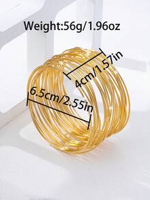 1 Peça Pulseira Envolvida em Estilo Boêmio para Mulheres, Adequada para Festivais e Festas - Ouro amarelo - Visão 4