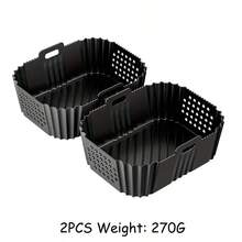 1/2 片装硅胶空气炸锅内衬，适用于双层 XL 9.5L 空气炸锅 - 可重复使用，适用于 AF400UK 及类似型号，烘焙必备 | 柔韧硅胶内衬 | 易于清洁，空气炸锅配件 - 彩色 - 查看 12