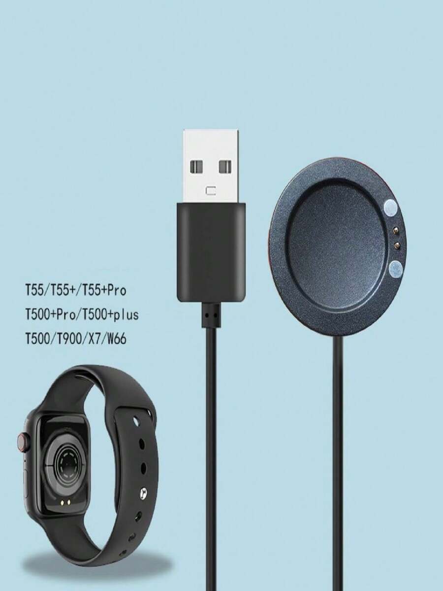 适用于华强北 T55+ProT500X7W66 磁吸充电器 T900 智能手表充电线 - 查看 1