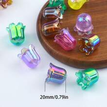 10pcs Colorful UV Lily Acrylic Beads, DIY Jewelry Making Materials For Necklace, Bracelet, Earrings Handcraft Beading - DIY Colorful Lily Of the Valley - View 6