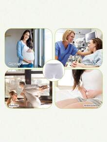 6pcs/Pack CARER Postpartum Recovery Underwear, Elastic Care Shorts, High Waist Disposable Maternity Panties - 白色 - 查看 9