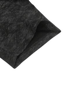 GRDR 1 pieza Camiseta de manga corta con estampado vintage lavada para hombres, adecuada para el verano, cómoda y transpirable, de moda - Negro - Ver 8