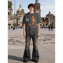 Playera Esqueleto Meditativo - Negro - Ver 6