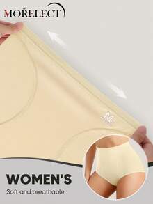 Morelect Women's High Waist Briefs, Shaping, Tummy Control, Skin-Friendly, Comfortable - Apricot - View 5