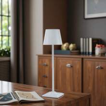 Portable Rechargeable LED Decorative Table Lamp, Touch Dimming, 3 Color Temperatures, Metal Minimalist Design, Square Base & Upright Lamp Body, Built-In Lithium Battery, USB Charging, Suitable For Bedside, Living Room, Study - Multicolor - View 10