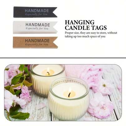 10/20/50 件装蜡烛装饰标签手工字母贴纸蜡烛制作套装服装标签糖果礼品精美礼品标签