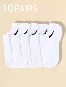 15 đôi tất Unisex, tất thể thao, tất cổ ngắn màu trắng/đen/xám, tất hở ngón, màu trơn đơn giản và thời trang, thích hợp để mặc hàng ngày - Nhiều màu - Xem 6