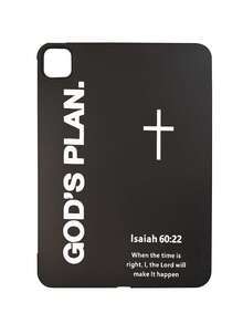 1 chiếc ốp lưng bảo vệ phẳng in câu Kinh Thánh "Kế hoạch của Chúa", câu Kinh Thánh Ê-sai 60:22 + biểu tượng Thánh giá, tương thích với iPad. - màu đen - Xem 12