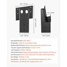 Halterungen mit 8°-Neigung, Plattformhalterung, passend für 88,9 x 88,9 mm Holz, 1000 kg Tragkraft, Hirschständerhalterung für Hochsitze, Jagd-Hochsitze, Schießbuden, 4 Stück - Hochbühnenplattformgestell 4 Stk. 4*4 - Übersicht 7