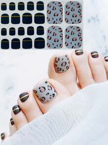 Nail Art Toe Stickers, Assorted Designs Including Glitter, Cartoon Hearts, Geometric Patterns, Solid Colors, Versatile Mixed Styles, Easy Application With Scraper - Multicolor - View 40