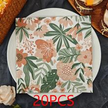 IOOJA 20/50pcs 2-Ply Unfolded Size 33*33cm Hand-Painted Floral Pattern Party Napkins, Disposable Tissue Paper Suitable For Theme Parties, Essential For Company Events, Friends Gatherings - Multicolor - View 8