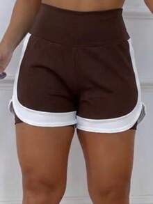 Double-Layer Fitness Shorts For Gym Use, With DryFit Detail. - 鏽棕色 - 查看 3
