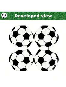 20pcs/Set Football Shaped Napkins, Soccer Party Napkins, Sports Ball Napkins, Football Tableware Set, Black & White Football Tableware & Napkins, Suitable For Sports Party, 2026 World Cup - Multiple Styles - View 8