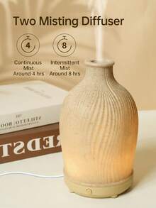 1 pieza Difusor de aceites esenciales ultrasónico de resina de 80ml, alimentado por USB 5V, adecuado para habitaciones pequeñas, humidificador y difusor de aromaterapia - Beis - Ver 6