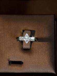 Bộ trang sức dây chuyền hình chữ Y màu bạc đính đá Cubic Zirconia (CZ) cắt hình baguette, gồm vòng cổ, bông tai, nhẫn và vòng tay, thích hợp cho lễ tốt nghiệp, kỳ nghỉ biển và sinh nhật. - Bạc - Xem 6