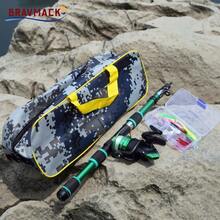 BRAVMACK 1 套入门级钓鱼竿和渔线轮组合套装，1.8米/5.9英尺伸缩式钓鱼竿（红、蓝、绿三色可选），配有纺车轮、鱼饵、鱼钩和收纳袋，钓鱼入门套装 - 1套 - 查看 8