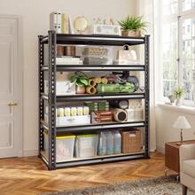 60.1" H Garage Storage Shelves 1990LBS Storage Shelves, 5 Tier Adjustable Metal Shelving, Garage Shelving For Storage, Basement, Warehouse, Pantry, Kitchen, 27.5" W X 11.9" D X 60.1" H, Black - 黑色 - 查看 2