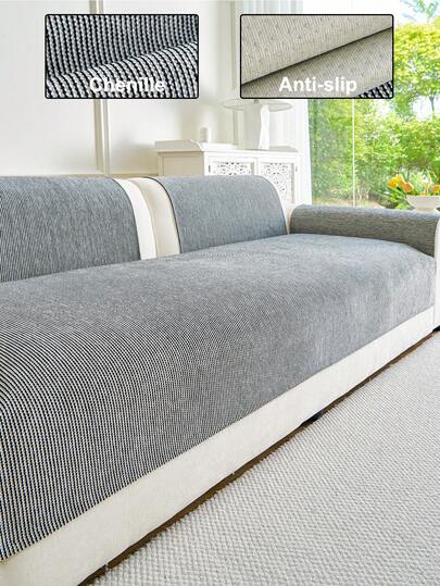 1 tấm bọc ghế sofa bằng vải chenille màu trơn, kiểu dáng Ins, dày dặn, chất liệu cao cấp, phù hợp mọi mùa, chống trượt, chống trầy xước cho phòng khách, phòng ngủ, phòng học, vừa vặn với sofa 1/2/3/4 chỗ ngồi có tay vịn và tựa lưng.