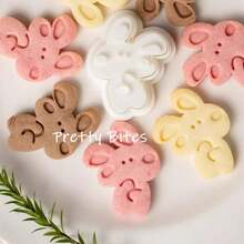 迷你可爱兔子饼干模具 复活节卡通兔子翻糖饼干模具 花朵图案饼干模具 DIY厨房烘焙工具 - 白色 - 查看 3
