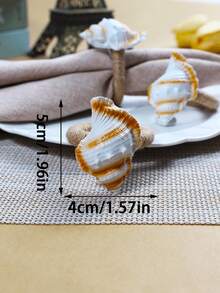 Bộ 1-6 chiếc vòng giữ khăn ăn hình vỏ sò chủ đề đại dương, thích hợp trang trí phòng ngủ mùa xuân/hè, trang trí bàn ăn, trang trí nhà cửa. - Nhiều màu - Xem 4