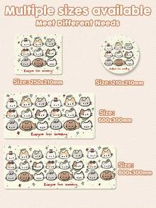 1 件装,卡通猫图案 PU 皮革鼠标垫,笔记本电脑桌垫,防滑,可水洗,防污,适合情侣/学生/办公室/学习空间,生日礼物,毕业礼物。 - 查看 4