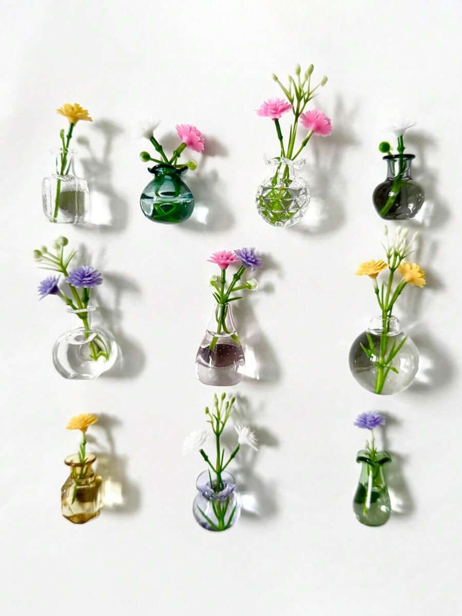 1 pieza/6 piezas Imanes de nevera con florero miniatura hecho a mano, florero decorativo, adecuado para cocina, oficina, pizarra, armario de almacenamiento y lavavajillas, decoración de cocina y hogar, recuerdos de fiesta, decoración de nevera, adecuado para cumpleaños, regalo de graduación, decoración de escritorio, decoración del hogar, regalo del Día de la Madre