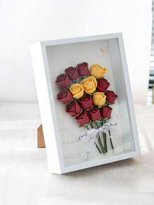 DIY Hollow Wooden Specimen Frame, Model Display Stand, Picture Frame, Suitable For Mother's Day, Wall Decor, Home Decor, Bedroom Decoration, Wall Art, Prints, Wedding - White - View 3