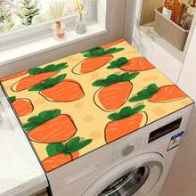 1pc Carrot Pattern Washing Machine And Dryer Top Cover Pad, Diatomite, Washing Machine Dust Cover, Kitchen Accessory, Anti-Slip, Suitable For Laundry Room, Bathroom, Home Decor And Room Decoration - Yellow Daffodils - View 3