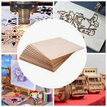 SENDERPICK 30PCS Rectangle Blank Wooden Board For Wood DIY Home Decor Basswood Sheets - Log Color - View 11