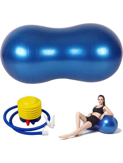 Pelota de Yoga y Pilates con Forma de Cacahuate, Incluye Bomba, Ideal para Yoga, Embarazo, Estabilidad, Alivio del Dolor de Espalda y Entrenamiento de Fuerza Central,44556571