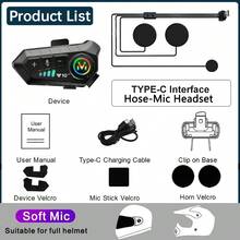 Bộ đàm Bluetooth gắn mũ bảo hiểm xe máy Y10-2X, Bluetooth BT5.3, tích hợp micro đàm thoại, phạm vi 500m, phù hợp cho giao tiếp giữa người lái xe, pin dung lượng lớn 1000mAh, chống nước và bụi IP56, chia sẻ nhạc với chức năng khử tiếng ồn, đèn RGB, hỗ trợ trợ lý giọng nói AI, kết nối đồng thời với 2 điện thoại, thiết bị lý tưởng cho các hoạt động ngoài trời. Phù hợp với mọi loại mũ bảo hiểm, chống chịu thời tiết. (Đàm thoại kép, phạm vi 500m cho cùng một mẫu, không hỗ trợ kết nối với các mẫu khác) - Y10 2X (Hệ thống liên lạc nội bộ 500M) - Xem 14