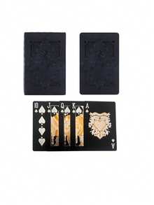 豪华防水扑克牌 - 魔术和派对娱乐的理想之选，采用PVC材质，适合派对、创意玩具、纸牌和扑克系列、德州扑克 - 玫瑰金 - 查看 7