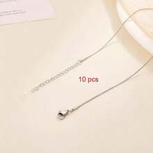 10 chiếc dây chuyền tròn bằng thép không gỉ hình rắn, phụ kiện làm trang sức DIY - 10 CHIẾC xích xương rắn 40+5+ cái - Xem 10