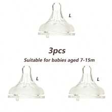 Silicone Baby Bottle Nipple, Soft & Comfortable, Mimics Breastfeeding, Silicone, Heat Resistant Up To 120°C, Multi-Stage Feeding, Daily Replacement Nipple - Clear - View 11