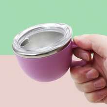 1个，3盎司带把手杯，塑料外层和不锈钢内层，防漏旅行杯，带盖 - 彩色 - 查看 1