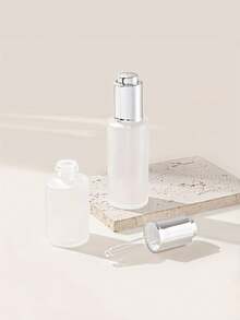 3pcs Frosted Glass Dropper Bottles, 30ml 1.01oz & 50ml 1.69oz Leak-Proof UV Protection Refillable Essential Oil Perfume Cosmetic Travel Containers With Silver Caps, Reusable Fragrance Samples - Multicolor - View 3