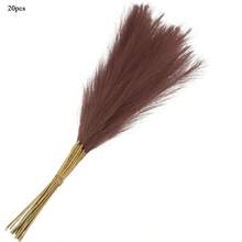 5/10/20/50pcs 21 Inch Fluffy Artificial Reed Decor. High Quality Artificial Reed, Suitable For Living Room, Party Wall, Vase, Wedding Decoration, Dark Coffee Color - Mocha Brown - View 7