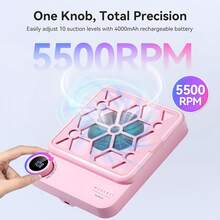 Makartt Rechargeable Nail Dust Collector - 5500RPM Dust Collector Nail Tech ERYNOS Adjustable Speed, Compact&Quiet For Acrylic Nail Polish Manicure Salon&Home Use With 10pcs Filters&Dust Brush - Pink - View 4