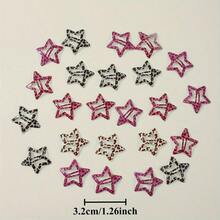 8pcs Y2K Style Cute Hair Clips Set - Leopard Print, Geometric Stars And Teardrop Shapes, Suitable For Women - Multicolor - View 4