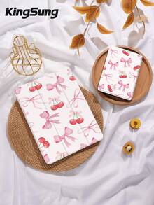 Kingsung Ốp máy tính bảng họa tiết nơ và anh đào, tương thích với iPad 9.7/10.2/10.5/10.9/12.9/Pro 11, thế hệ thứ 10, Air 8 (M4) 2026 (11/13 inch), tương thích với Samsung Galaxy Tab S6 Lite 10.4 inch, tương thích với Kindle Paperwhite thế hệ thứ 12 2024, Kindle thế hệ thứ 11 2022. Chống rơi vỡ, chân đế thông minh/tự động bật/tắt màn hình. - Nhiều màu - Xem 8