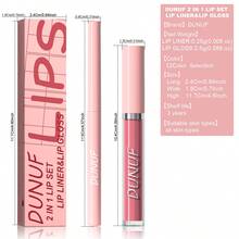 DUNUF 2-In-1 Lip Liner And Lip Gloss Set #09 - Premium Wine Red Matte Lip Kit For US Beauty Enthusiasts! Features Ultra-Smooth Retractable Lip Liner For Precise Lip Contouring & Filling, Paired With Highly Pigmented Velvet Matte Liquid Lip Gloss That Delivers Long-Lasting, Transfer-Proof Color Payoff. Perfect For Creating Bold Retro Red-Brown Lip Looks-Ideal For Daily Wear, Parties, Or Fall/Winter. Smooth, Creamy Texture Glides On Easily Without Dragging, Waterproof & Smudge-Proof Formula Ensures All-Day Wear. High-Definition #09 Deep Wine Red Shade Flatters All Skin Tones, Matches Y2K Retro & Everyday Makeup. Essential All-In-One Lip Makeup Set For Girls & Women, A Must-Have Beauty Essential For Your Collection! - R9 - 查看 4