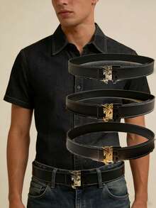 1 pièce Ceinture mode style décontracté pour hommes, modèle Y2, convient pour les adolescents, le style décontracté, les activités extérieures, les sports, les vacances, les voyages, les cadeaux de remise de diplôme, les anniversaires, les tenues de bureau décontractées, les jeans, le port quotidien - Multicolore - Voir 1