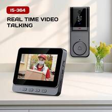 Wireless Video Doorbell With 4.3'' IPS Screen – No WiFi Required, 2-Way Audio, Infrared Night Vision, Plug-In Indoor Chime, 128GB SD Card, Motion-Activated Recording – WiFi Wireless Intercom Smart Doorbell Video Security Camera For Home (Black) - I5364MENL-black - View 2
