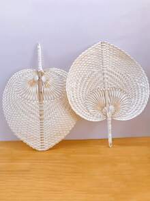 天然竹拉菲草扇，波西米亚风扇子，1 把手持竹扇，夏季降温用品，家居墙面装饰，婚礼拉菲草扇，竹制，天然手工棕榈叶，装饰折叠扇，手工编织，适合招待客人和新人，夏季降温用品，农舍风格墙面装饰，竹藤扇，手工制作，清凉夏日必备，完美适用于农舍风格墙面装饰，也是婚礼和派对的理想礼物 - A - 查看 10