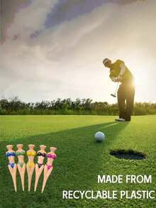 1/5Pcs Premium Color-Coded Golf Tee Holder Set – Fashionable Chic Bikini Model Plastic Ball Display With Capsules | Durable & Portable Golf Tee Organizer For Easy Club Management | Stylish, Fun & Unique Practice Accessory For Women Golfers/Golf Lovers | Perfect For Golf Course Practice, Tournaments & Driving Range | Thoughtful Gift For Her, Essential Women's Golf Gear ﻿ - Multicolor - View 1